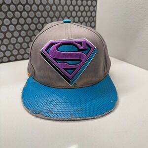 Vintage DC Comics Superman Hat Cap Baseball Lid Snapback Graphic Logo Adult